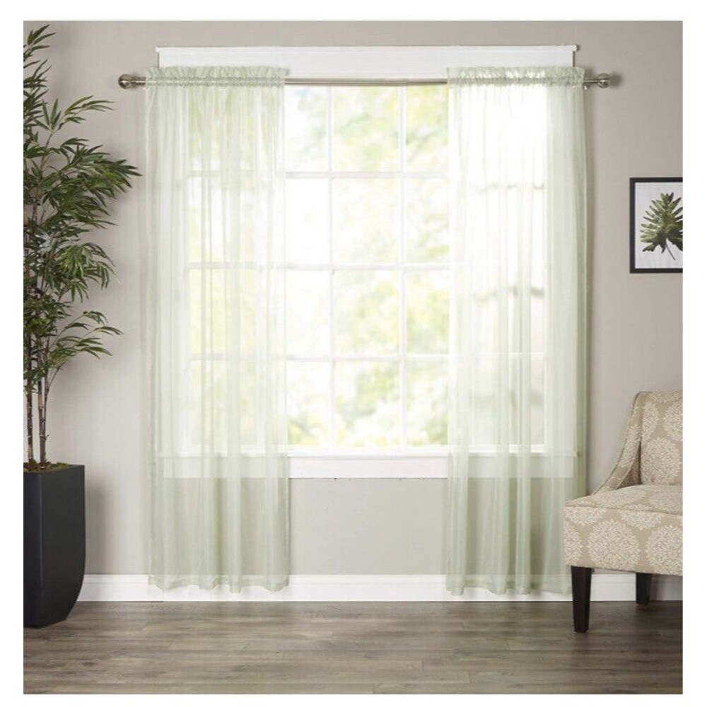 Elegant Sheer Green Curtains